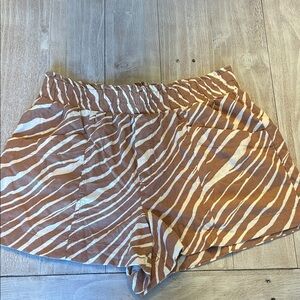 a new day High Waist Zebra Print Shorts - Brown and White